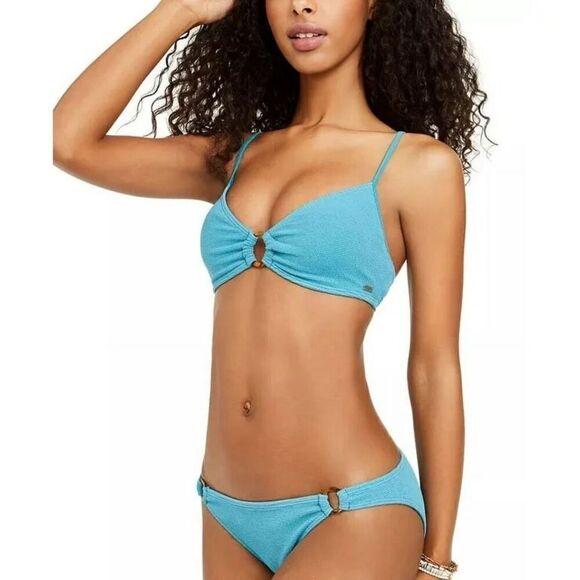 New. ROXY teal ribbed bikini. XS-top/S-bottom. Retails $109 - Picture 5 of 10